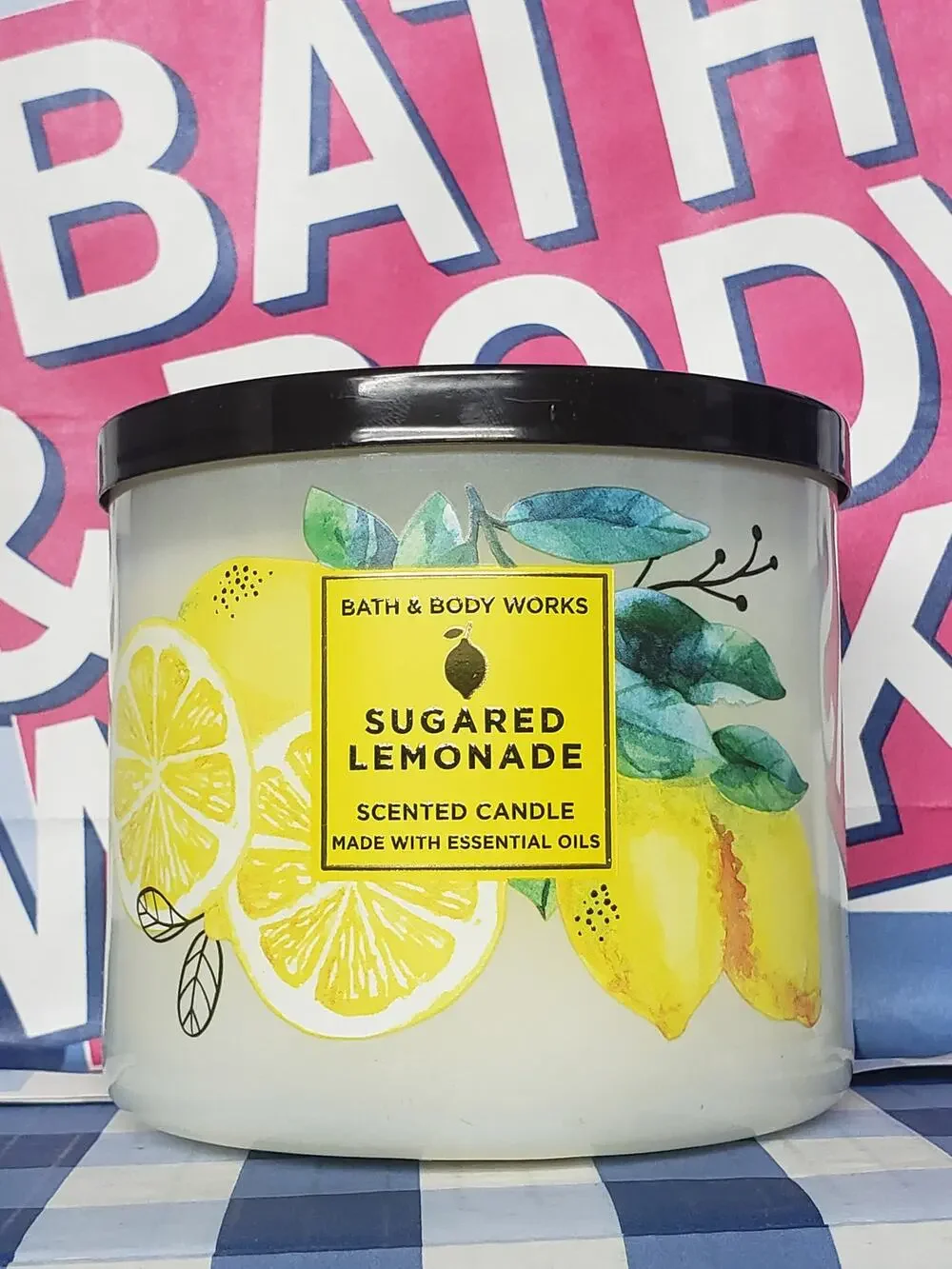 BBW Sugared Lemonade Large 3 Wick Candle Home Fragrance Decor